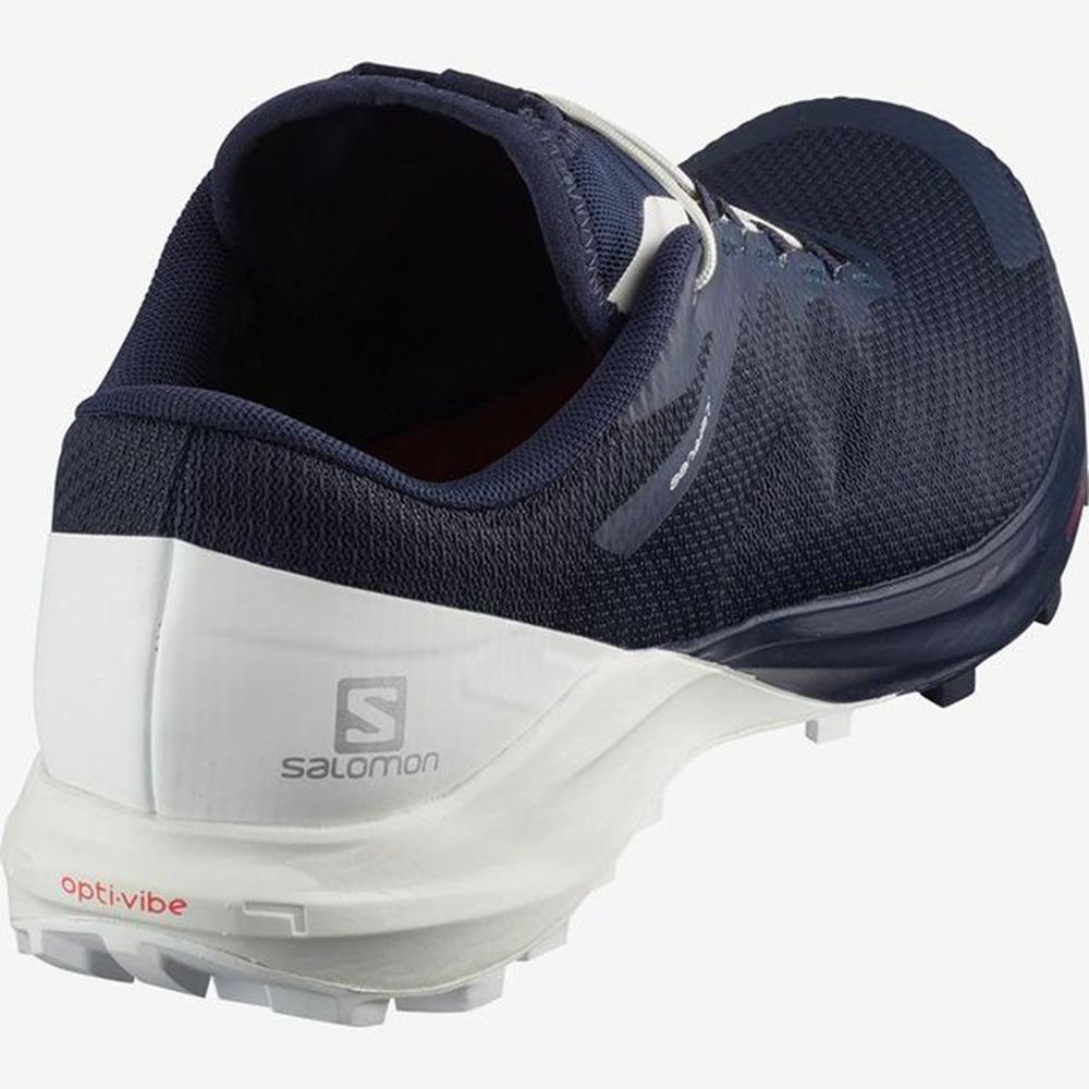 Chaussure Trail Running Salomon SENSE 4 PRO Femme Bleu Marine | XACUR-9286