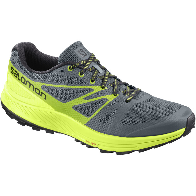 Chaussure Trail Running Salomon SENSE ESE Homme Grise Jaune | YHCOD-5128