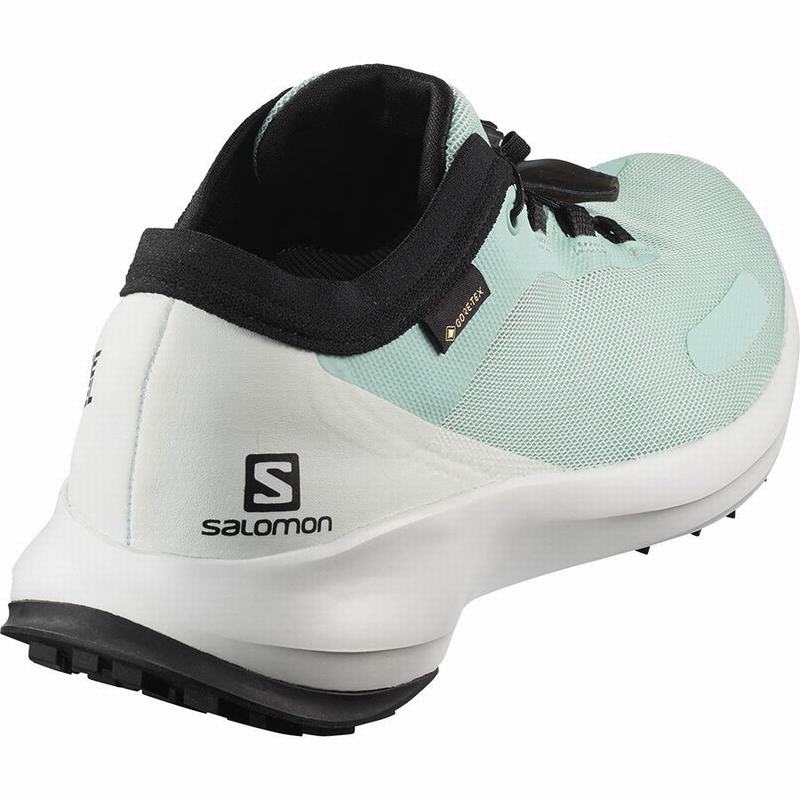 Chaussure Trail Running Salomon SENSE FEEL GTX W Femme Turquoise Blanche | THMSU-1582