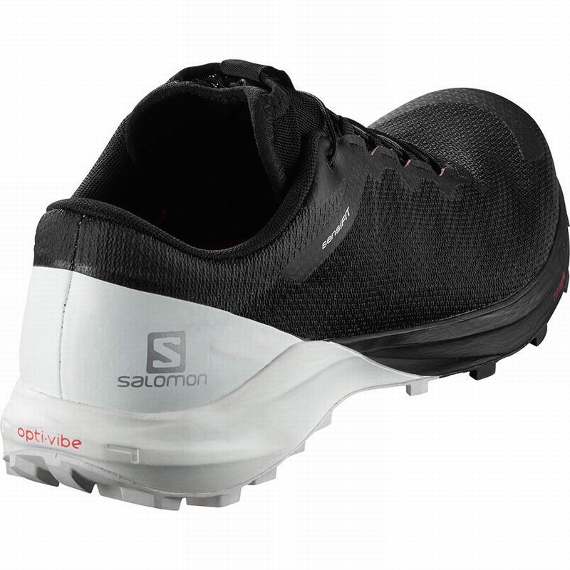 Chaussure Trail Running Salomon SENSE PRO 4 Homme Noir Blanche | TSYVD-8943