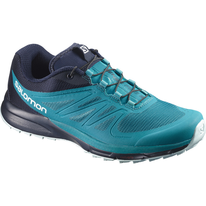 Chaussure Trail Running Salomon SENSE PRO 2 W Femme Turquoise Bleu Marine | NYQGI-7352