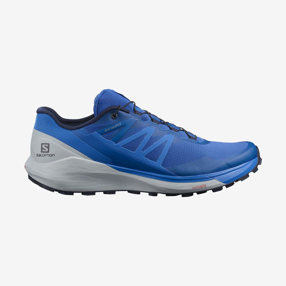 Chaussure Trail Running Salomon SENSE RIDE 4 Homme Bleu | PHIVU-7956