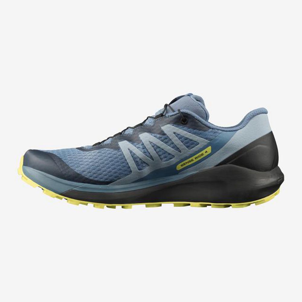 Chaussure Trail Running Salomon SENSE RIDE 4 Homme Bleu Noir | IDTEG-5279