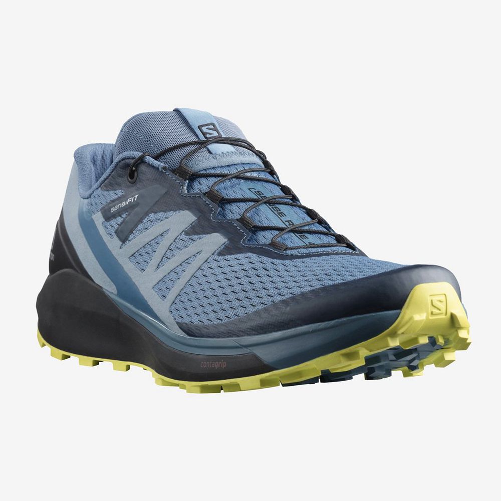 Chaussure Trail Running Salomon SENSE RIDE 4 Homme Bleu Noir | IDTEG-5279