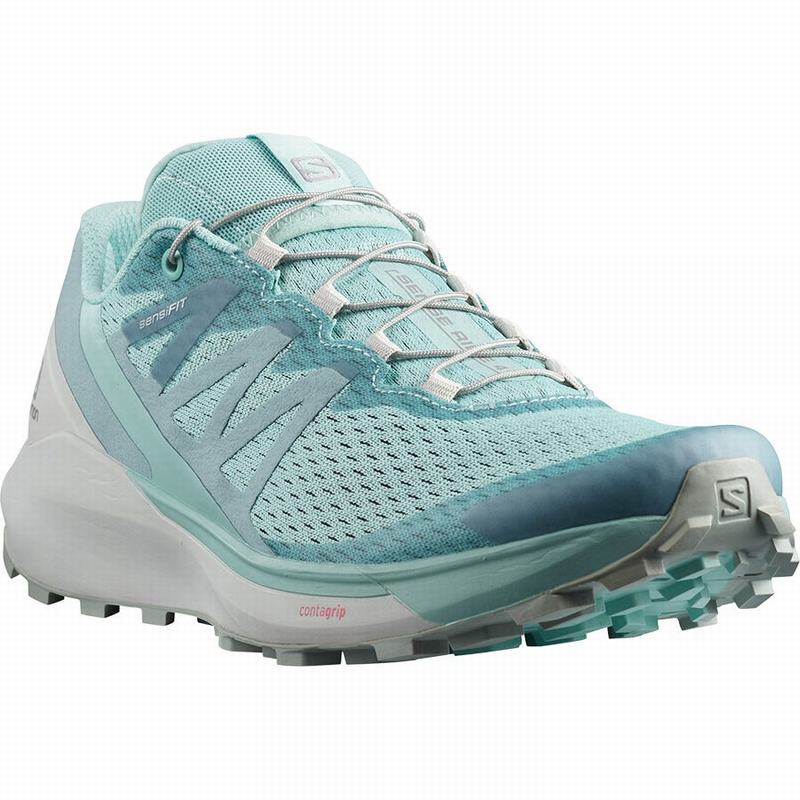 Chaussure Trail Running Salomon SENSE RIDE 4 Femme Turquoise | YZLUP-8259