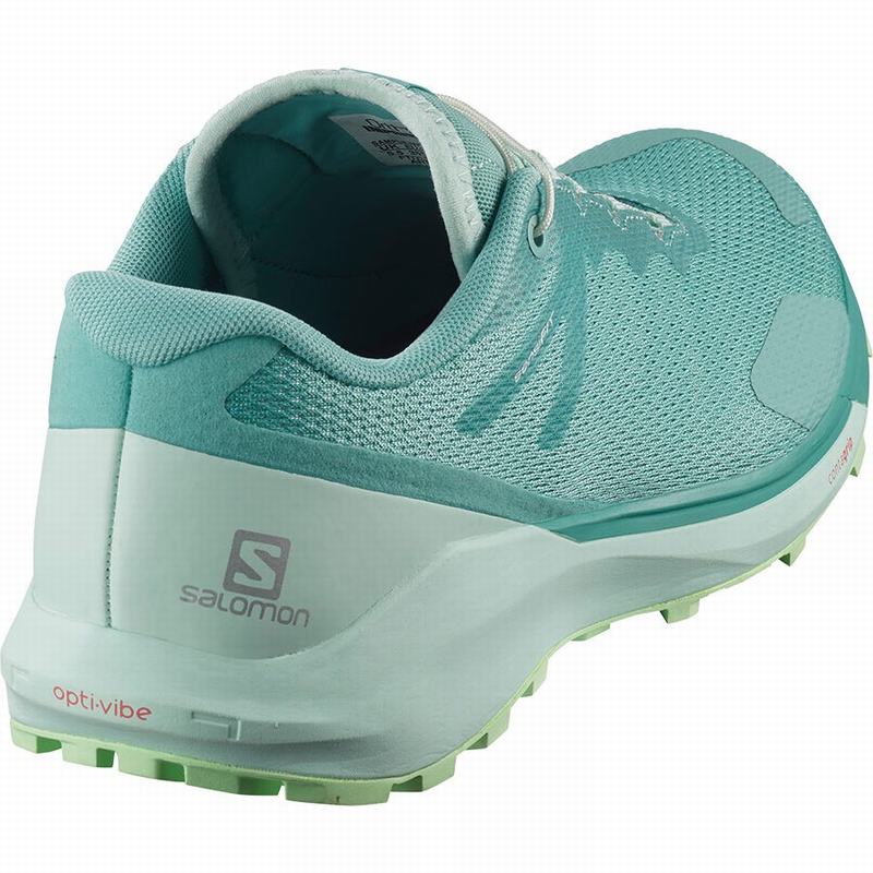 Chaussure Trail Running Salomon SENSE RIDE 3 W Femme Turquoise Vert | LXNFP-1634