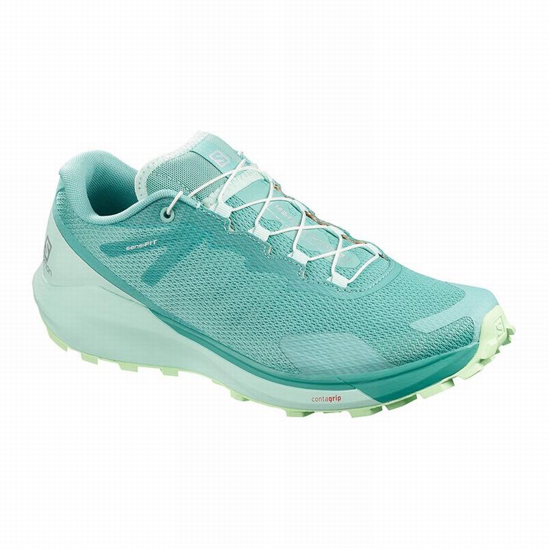 Chaussure Trail Running Salomon SENSE RIDE 3 W Femme Turquoise Vert | LXNFP-1634