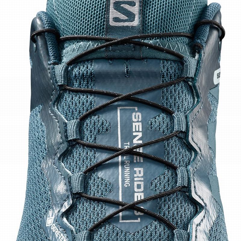 Chaussure Trail Running Salomon SENSE RIDE 3 GTX INVIS. FIT W Femme Turquoise Bleu | HUVTG-3980