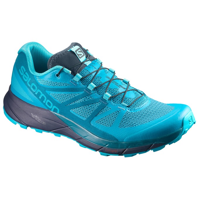 Chaussure Trail Running Salomon SENSE RIDE W Femme Bleu | YJGOC-8019