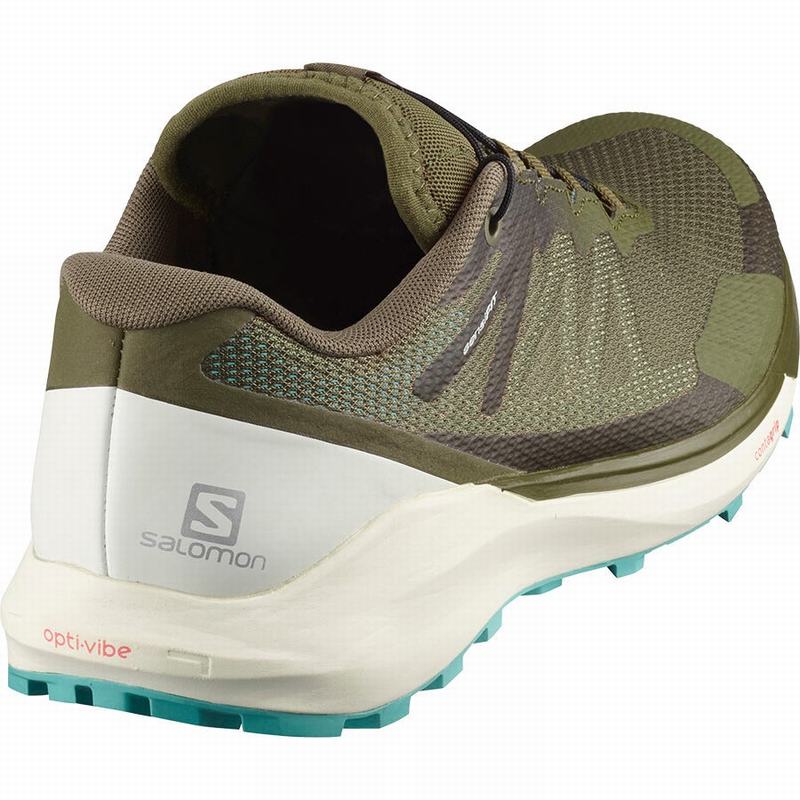 Chaussure Trail Running Salomon SENSE RIDE 3 W Femme Vert Olive | KZQHC-1489