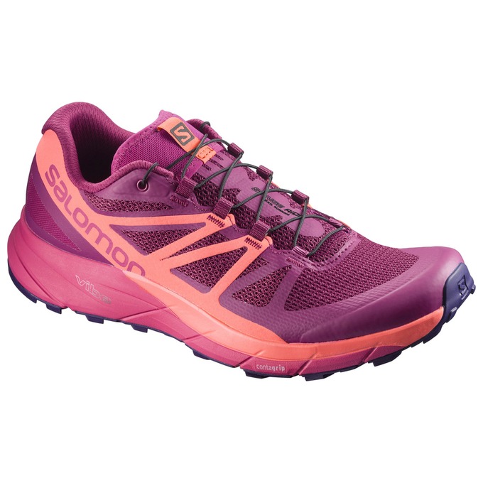 Chaussure Trail Running Salomon SENSE RIDE W Femme Violette Orange | BQWKS-8436