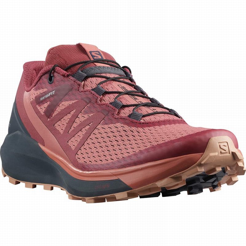 Chaussure Trail Running Salomon SENSE RIDE 4 Femme Rouge Foncé | AYBNH-4231