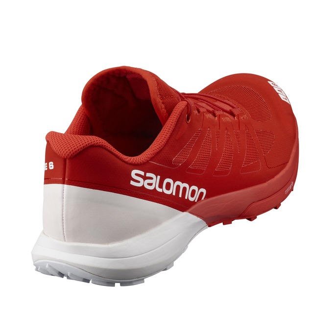 Chaussure Trail Running Salomon S/LAB SENSE 6 Femme Rouge Blanche | HSNZB-0879