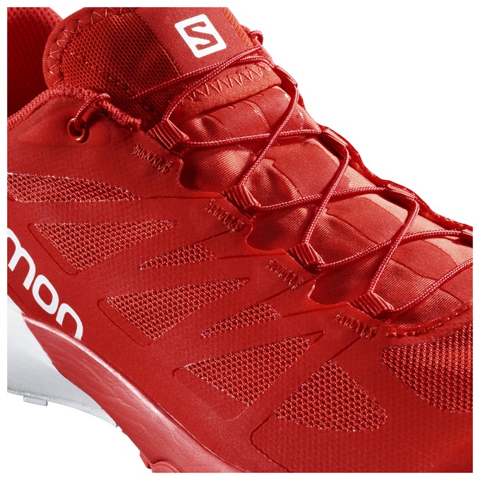 Chaussure Trail Running Salomon S/LAB SENSE 6 Femme Rouge Blanche | HSNZB-0879