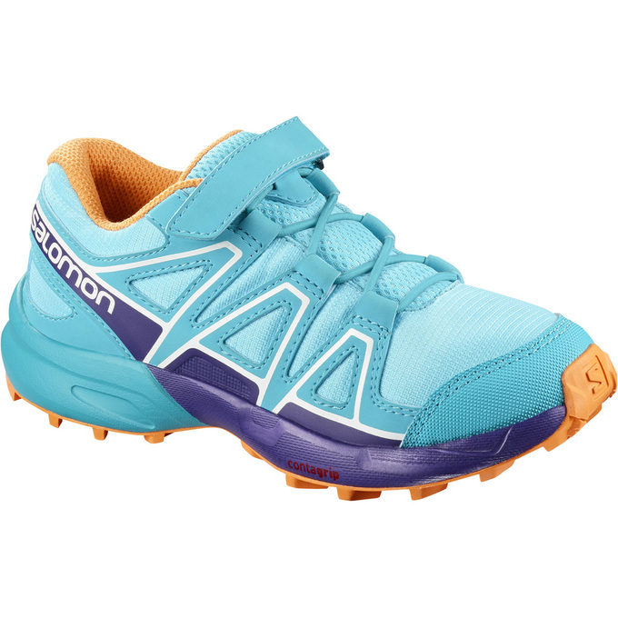 Chaussure Trail Running Salomon SPEEDCROSS BUNGEE K Enfant Turquoise Clair | MQSZA-1370