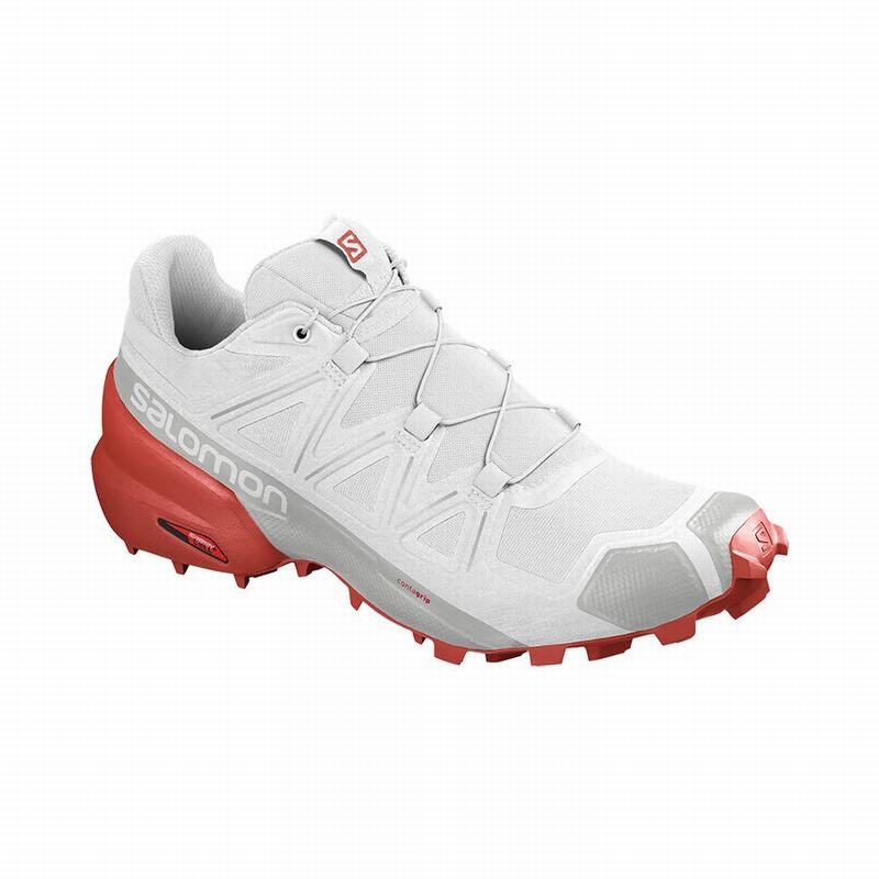 Chaussure Trail Running Salomon SPEEDCROSS 5 Homme Blanche Rouge | CDTGJ-6378