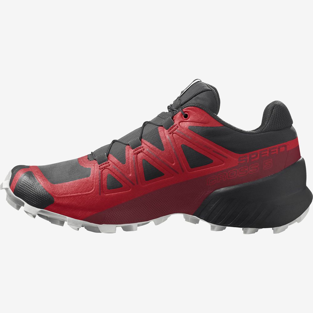 Chaussure Trail Running Salomon SPEEDCROSS 5 Homme Noir Rouge | NICKP-1609