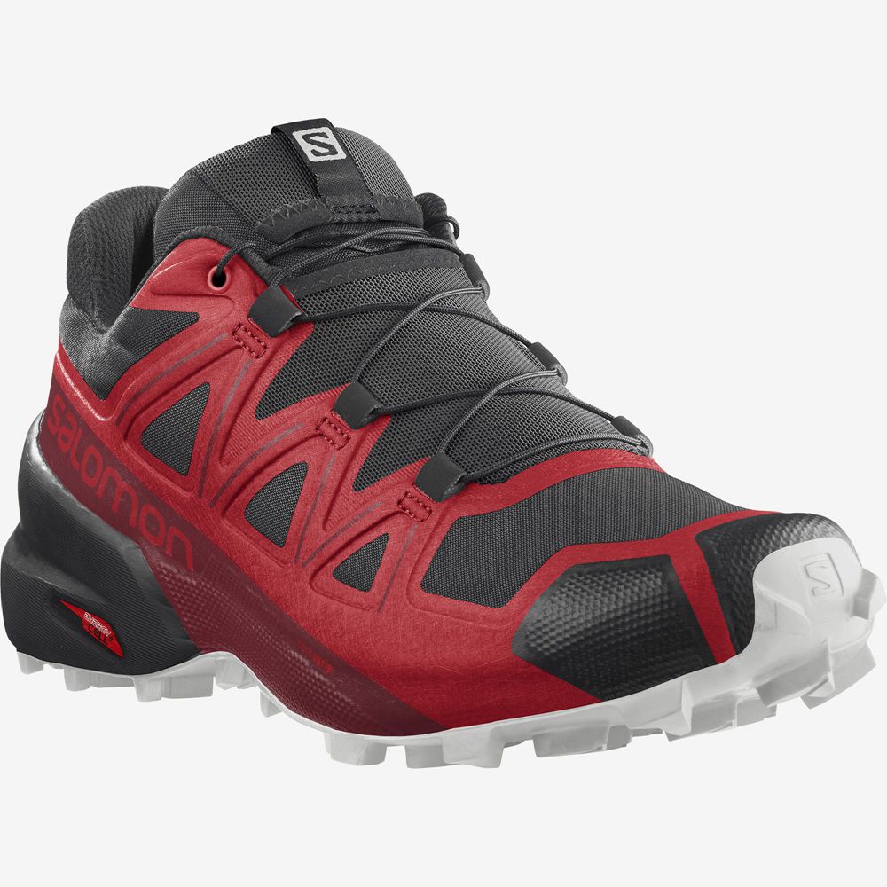 Chaussure Trail Running Salomon SPEEDCROSS 5 Homme Noir Rouge | NICKP-1609