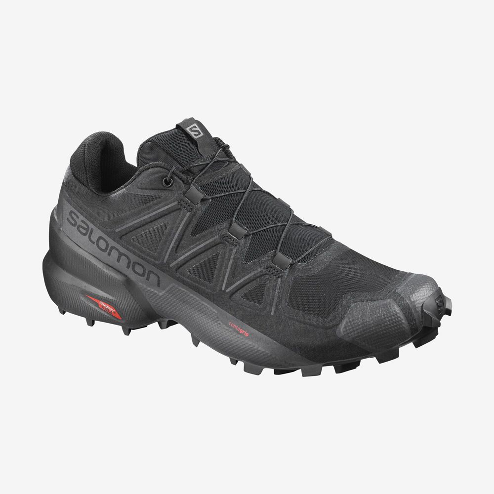 Chaussure Trail Running Salomon SPEEDCROSS 5 WIDE Homme Noir | FIDBA-6704