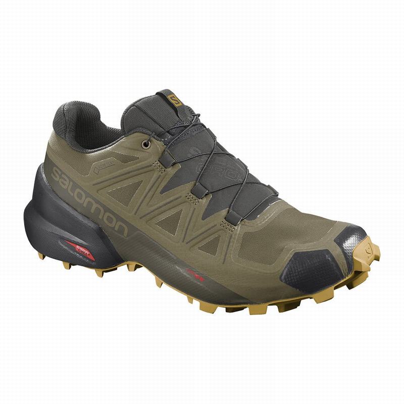 Chaussure Trail Running Salomon SPEEDCROSS 5 GORE-TEX Homme Vert Olive | BFOML-0741