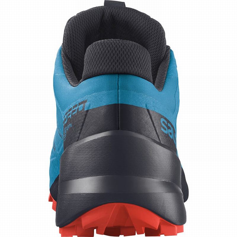 Chaussure Trail Running Salomon SPEEDCROSS 5 GORE-TEX Homme Bleu Noir | IQZTX-9841