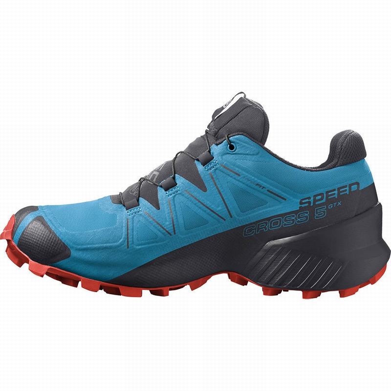 Chaussure Trail Running Salomon SPEEDCROSS 5 GORE-TEX Homme Bleu Noir | IQZTX-9841