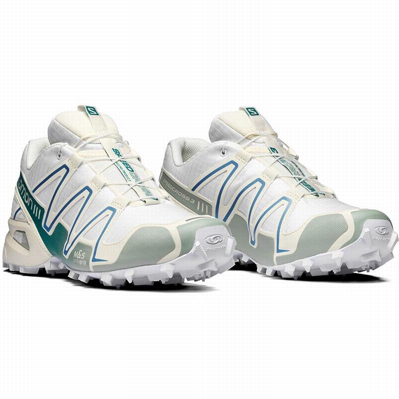 Chaussure Trail Running Salomon SPEEDCROSS 3 Homme Blanche Turquoise Clair | WNRQY-9526