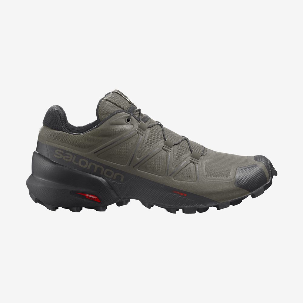 Chaussure Trail Running Salomon SPEEDCROSS 5 WIDE Homme Armygreen | THGCM-2019