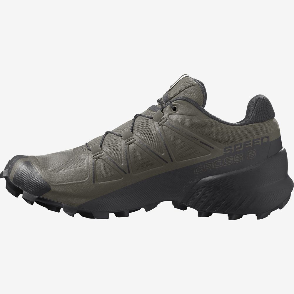 Chaussure Trail Running Salomon SPEEDCROSS 5 WIDE Homme Armygreen | THGCM-2019