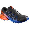 Chaussure Trail Running Salomon SPEEDCROSS 4 GTX Homme Bleu Orange Noir | ZEWNV-0154