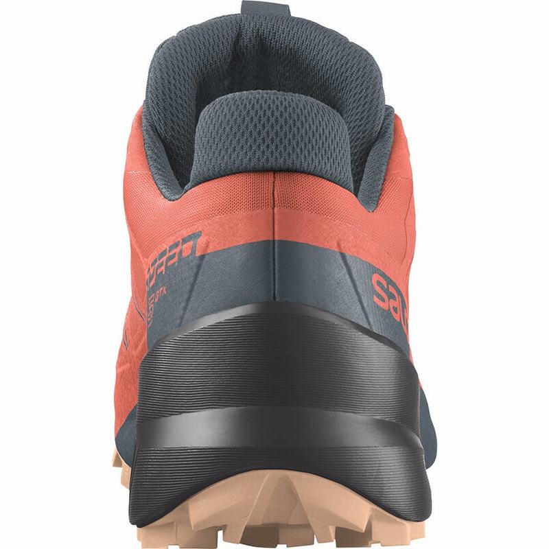 Chaussure Trail Running Salomon SPEEDCROSS 5 GORE-TEX Femme Orange Grise | SHLCP-0526