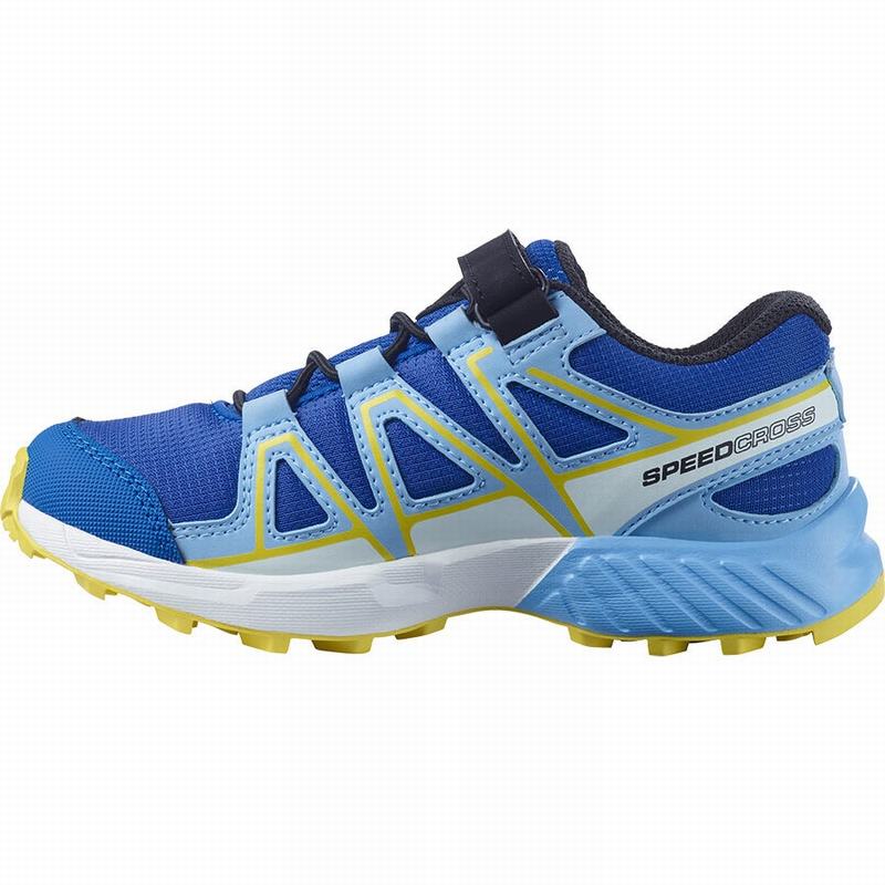 Chaussure Trail Running Salomon SPEEDCROSS Enfant Bleu Citron | SYMNA-7302