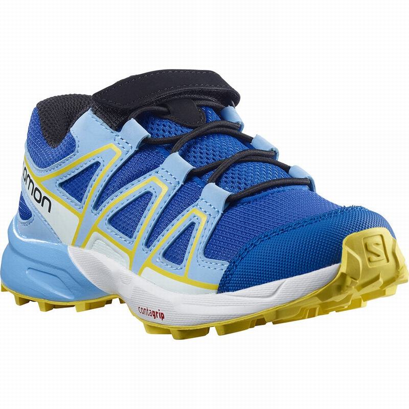 Chaussure Trail Running Salomon SPEEDCROSS Enfant Bleu Citron | SYMNA-7302