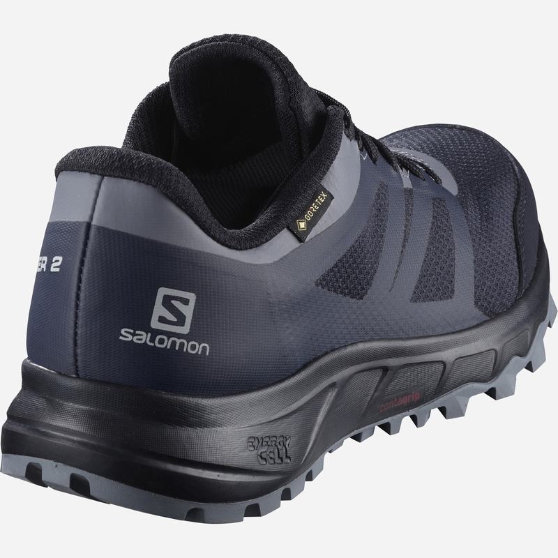 Chaussure Trail Running Salomon TRAILSTER 2 GORE-TEX Femme Bleu Marine Grise | QBFKR-3847