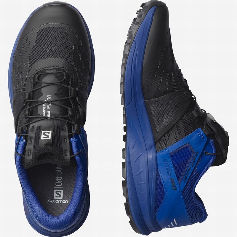 Chaussure Trail Running Salomon ULTRA /PRO Homme Noir Bleu | NKWGR-7345