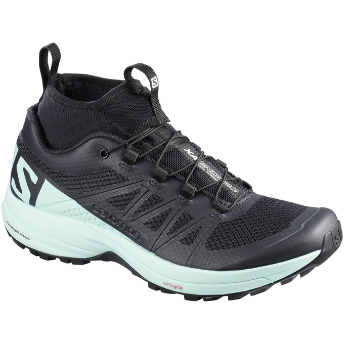 Chaussure Trail Running Salomon XA ENDURO W Femme Noir Bleu Clair | RHTVF-2684