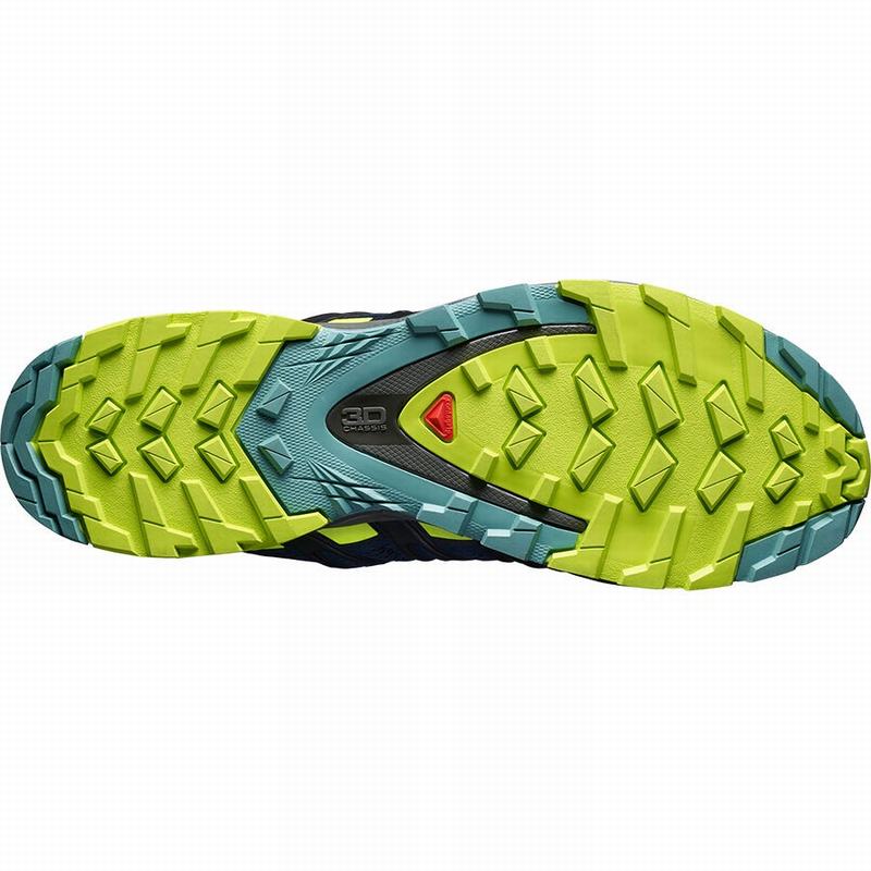 Chaussure Trail Running Salomon XA PRO 3D V8 Homme Bleu Marine Vert Clair | BSXDH-6938