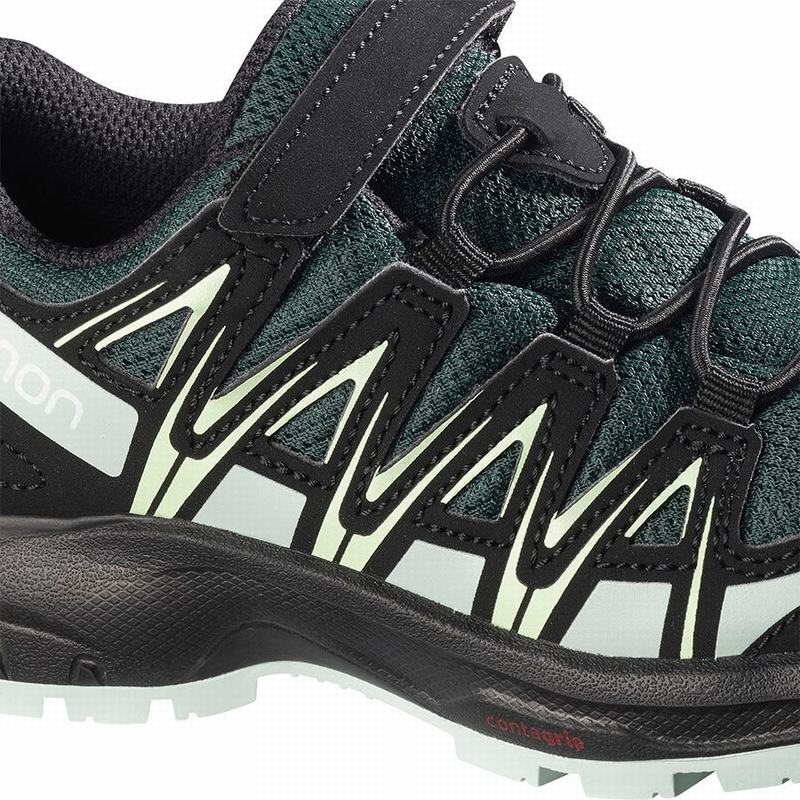 Chaussure Trail Running Salomon XA PRO 3D CSWP K Enfant Vert Noir | NAFKD-5463