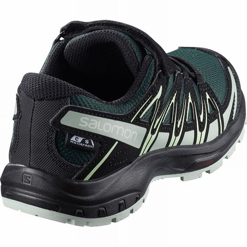 Chaussure Trail Running Salomon XA PRO 3D CSWP K Enfant Vert Noir | NAFKD-5463