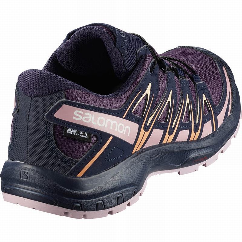 Chaussure Trail Running Salomon XA PRO 3D CLIMASALOMON WATERPROOF Enfant Violette Bleu | TUMRE-6079