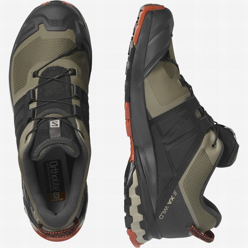 Chaussure Trail Running Salomon XA WILD Homme Vert Olive Noir | KRXWL-6190