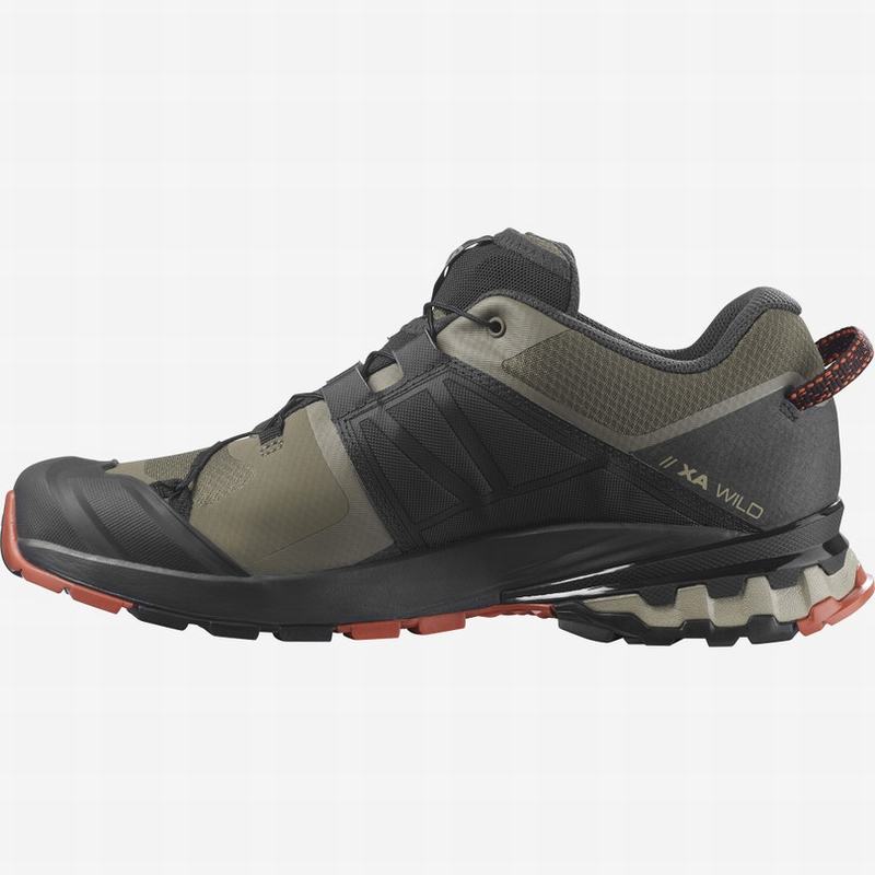 Chaussure Trail Running Salomon XA WILD Homme Vert Olive Noir | KRXWL-6190