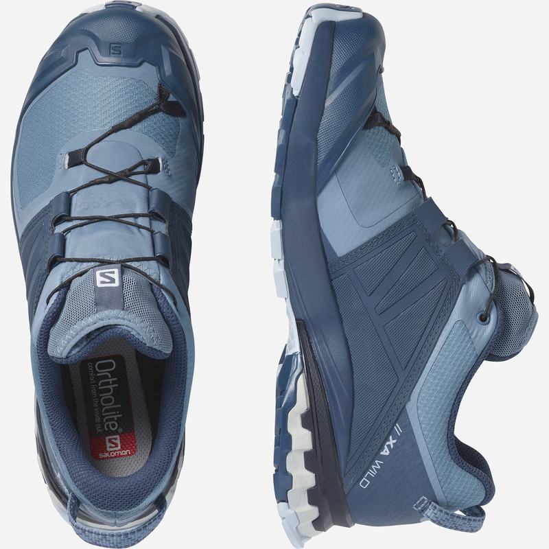 Chaussure Trail Running Salomon XA WILD GORE-TEX Femme Bleu | FAMSN-9365