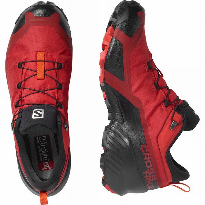 Chaussure de Randonnée Salomon CROSS HIKE GORE-TEX Homme Noir Rouge Orange | QMWGU-9106