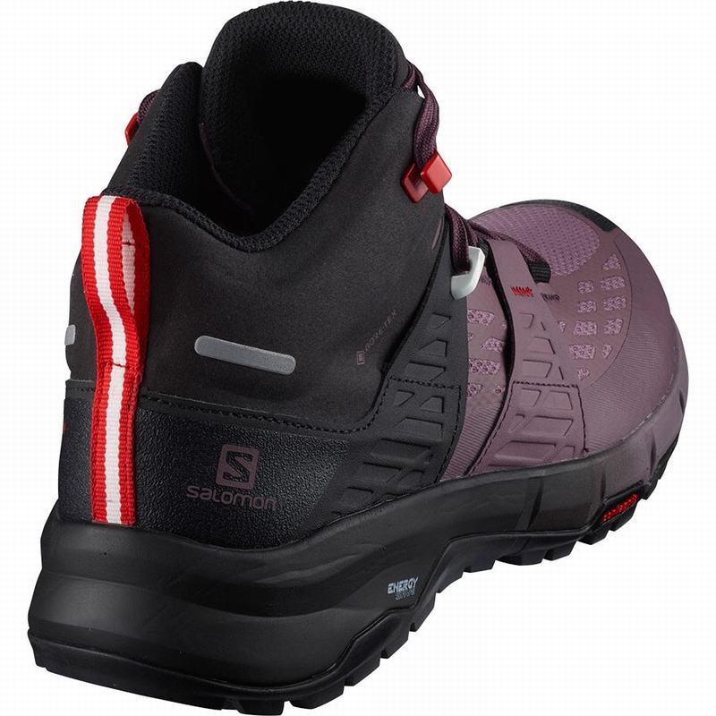 Chaussure de Randonnée Salomon ODYSSEY MID GTX W Femme Noir Rouge | MKXYF-0873