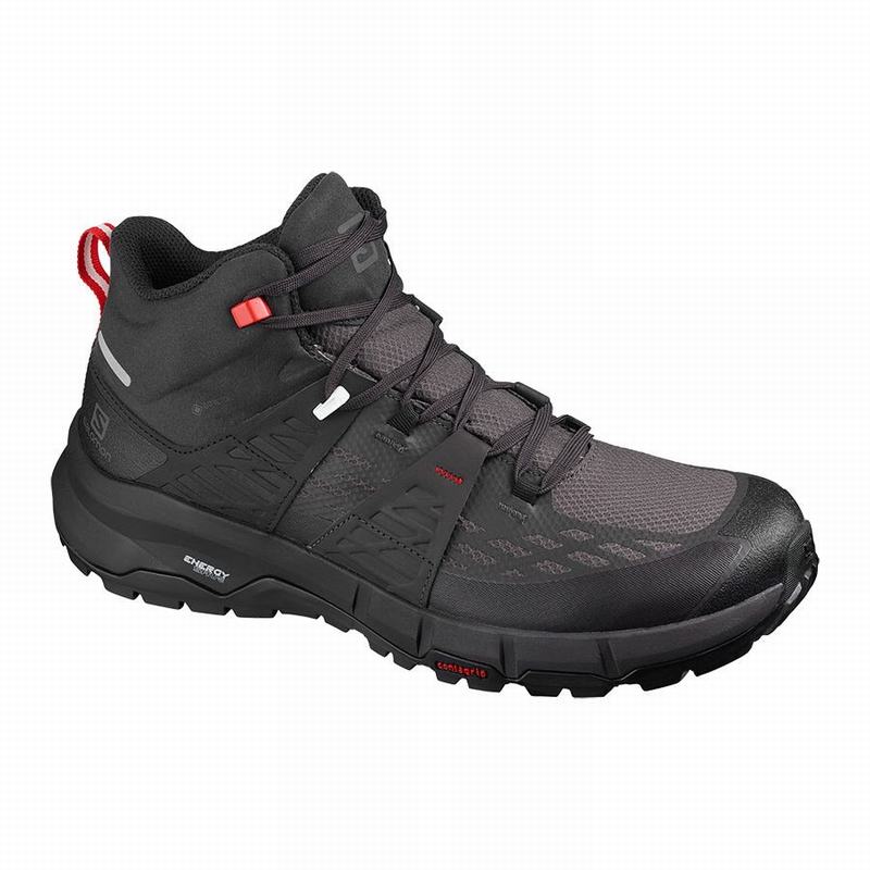 Chaussure de Randonnée Salomon ODYSSEY MID GTX Homme Noir Rouge | LGRJV-8723