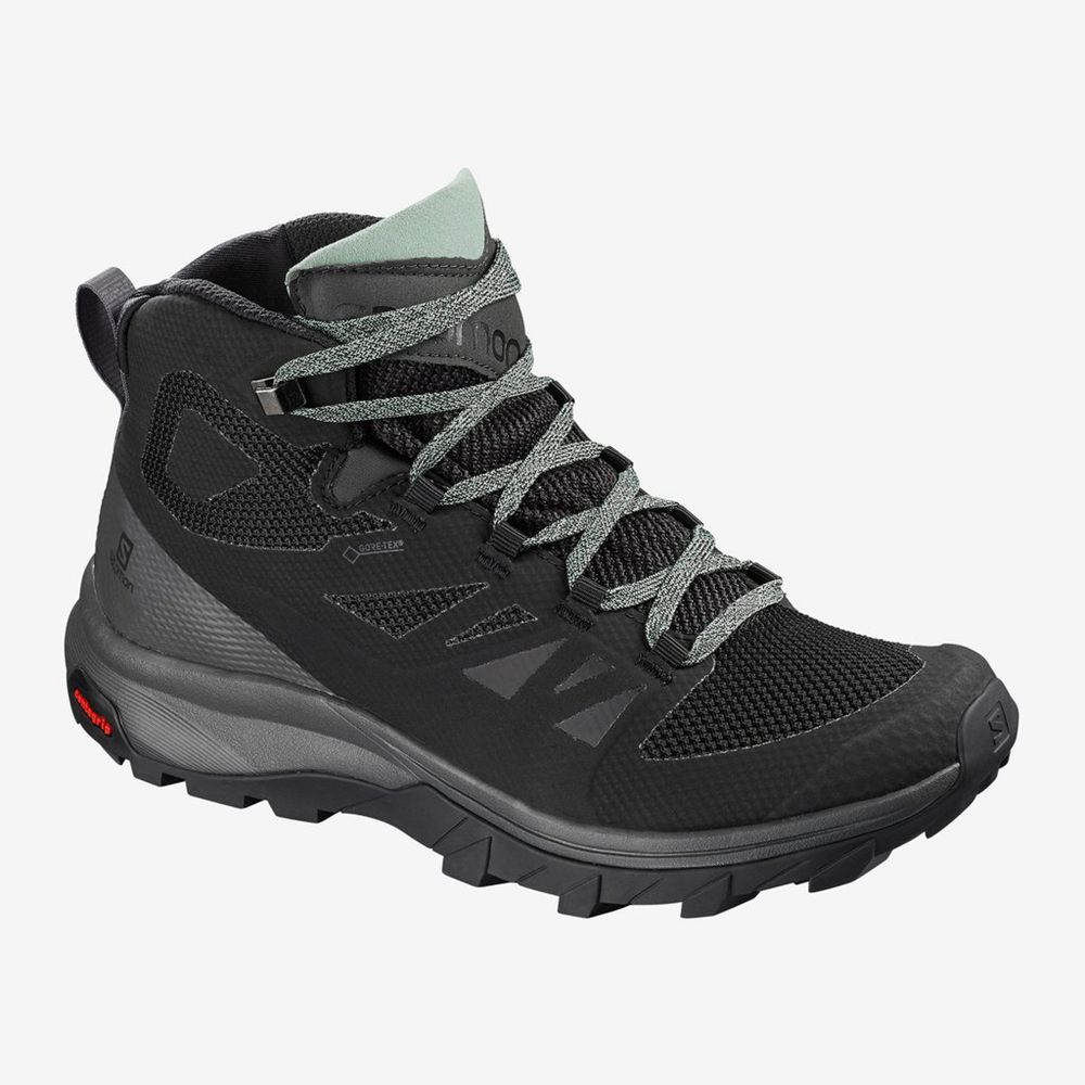 Chaussure de Randonnée Salomon OUTLINE MID GTX Femme Noir | VQNFJ-1594