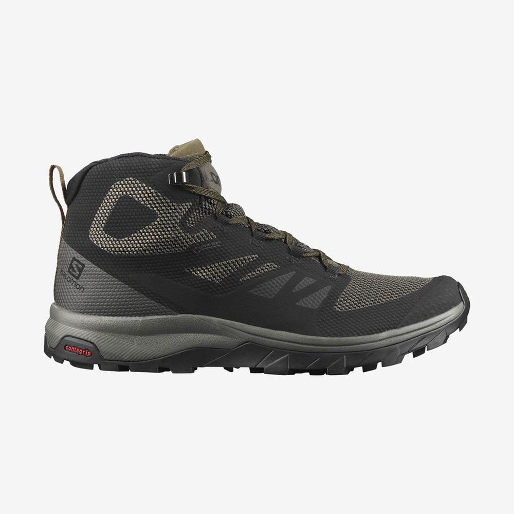 Chaussure de Randonnée Salomon OUTLINE MID GTX Homme Noir | RQJKS-0147