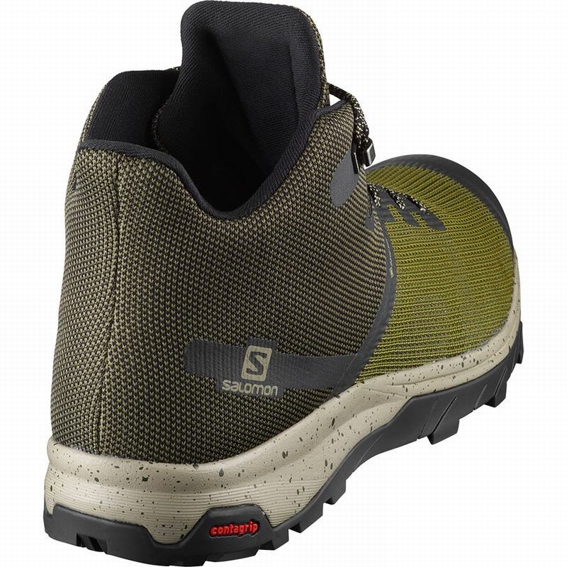 Chaussure de Randonnée Salomon OUTLINE PRISM MID GORE-TEX Homme Vert Olive Noir | RXIZH-4312