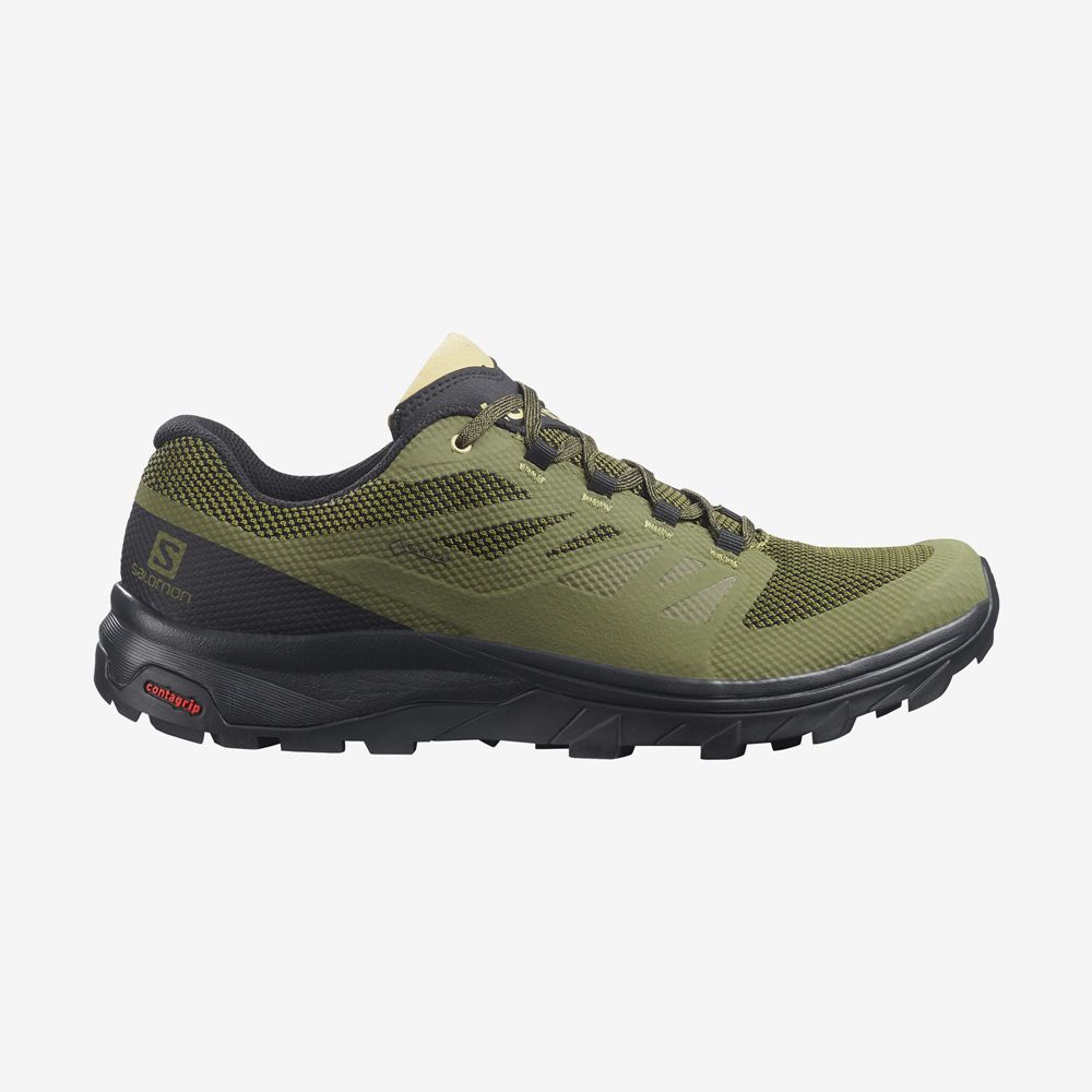 Chaussure de Randonnée Salomon OUTLINE WIDE GORE-TEX Homme Vert Olive Vert | OFVDT-2385